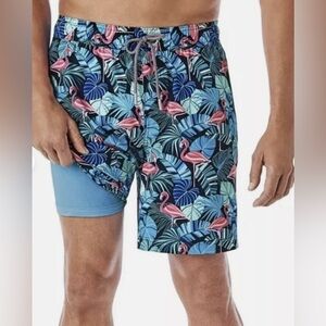 Member's Mark Men's 4-Way Stretch UPF 50 Resort Swim Trunk - Flamingo - XXL -new